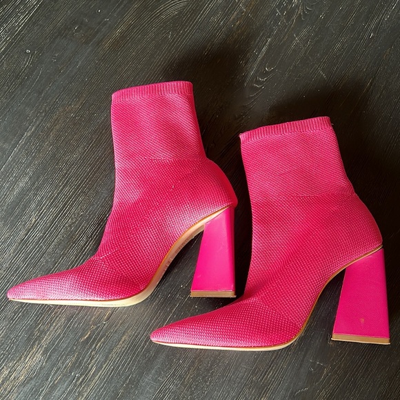 SCHUTZ Marila Knit Hot Pink Boots - Picture 3 of 12